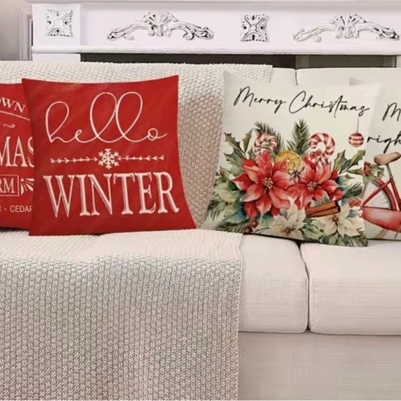 4pcs Christmas Pillowcases,17.7x17.7 Inch, Set Of 4, Pillow Inserts Not Included - Picture 7 of 8